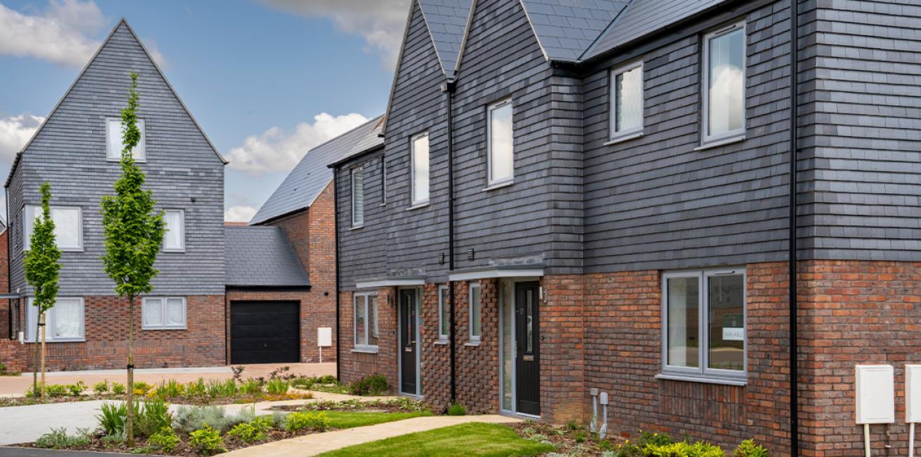 Street scene of the Abbey Meadows development Street scene of the Abbey Meadows development